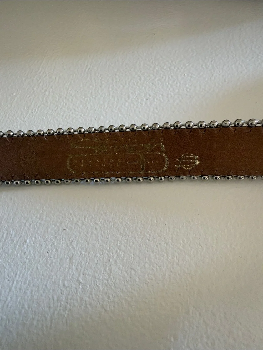 Metallic Silver Beaded Edge Belt - Women
